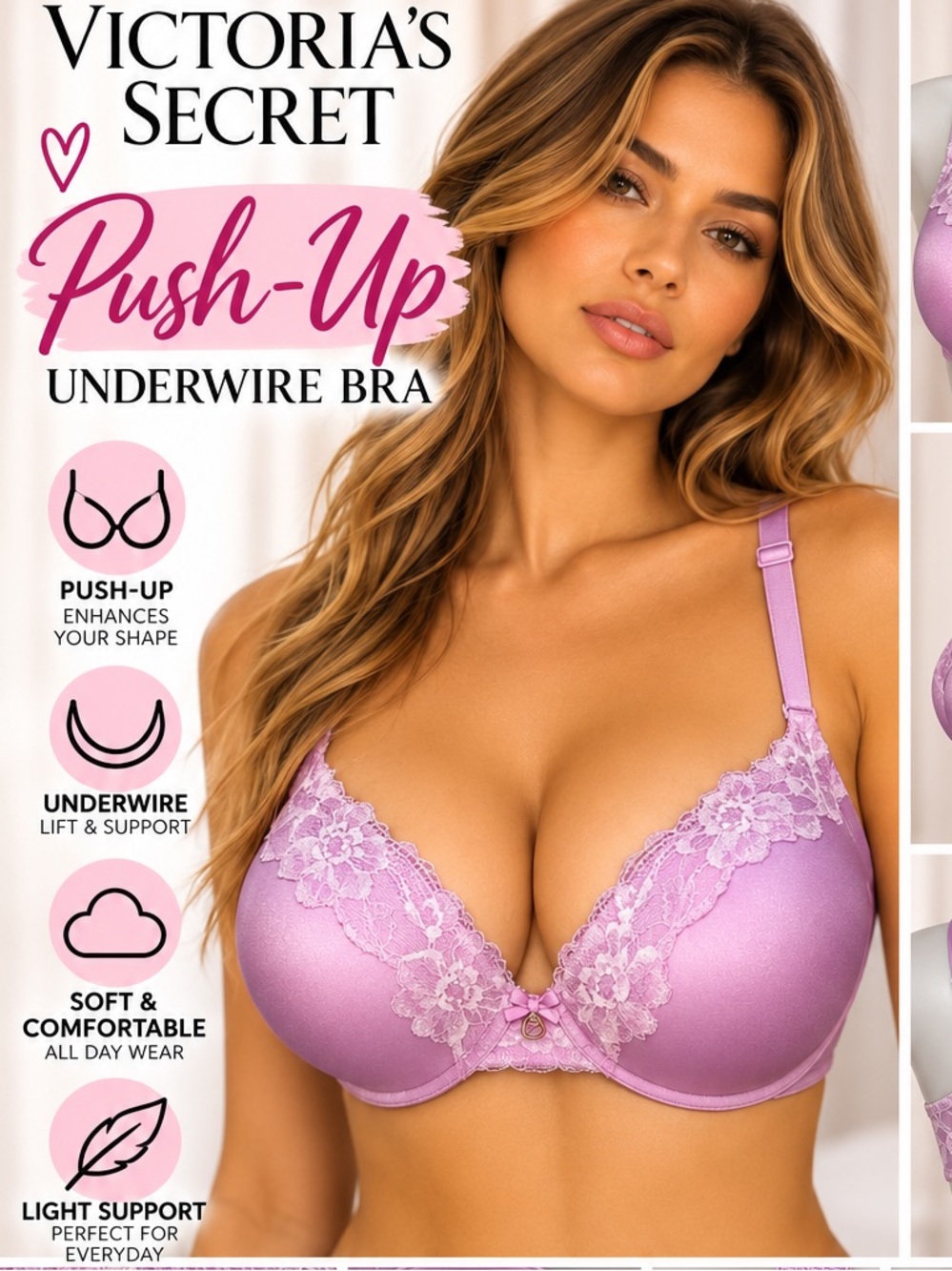 Victoria's Secret Push-Up Bra - body by Victoria perfect shape Sz 34DDD NWT